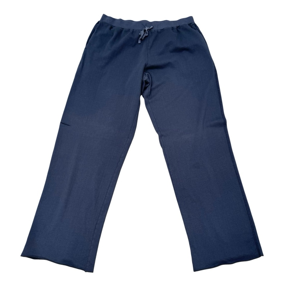 VELVET MEN BLUE DRAWSTRING WAIST WIDE LEG SWEATPANTS